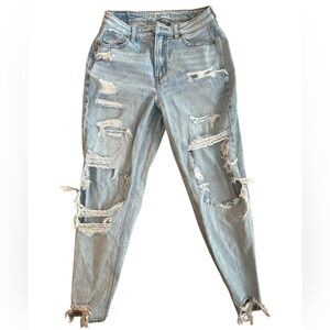 American Eagle sz 4R Mom Denim Jeans High Rise Comfort Stretch Waistband EUC